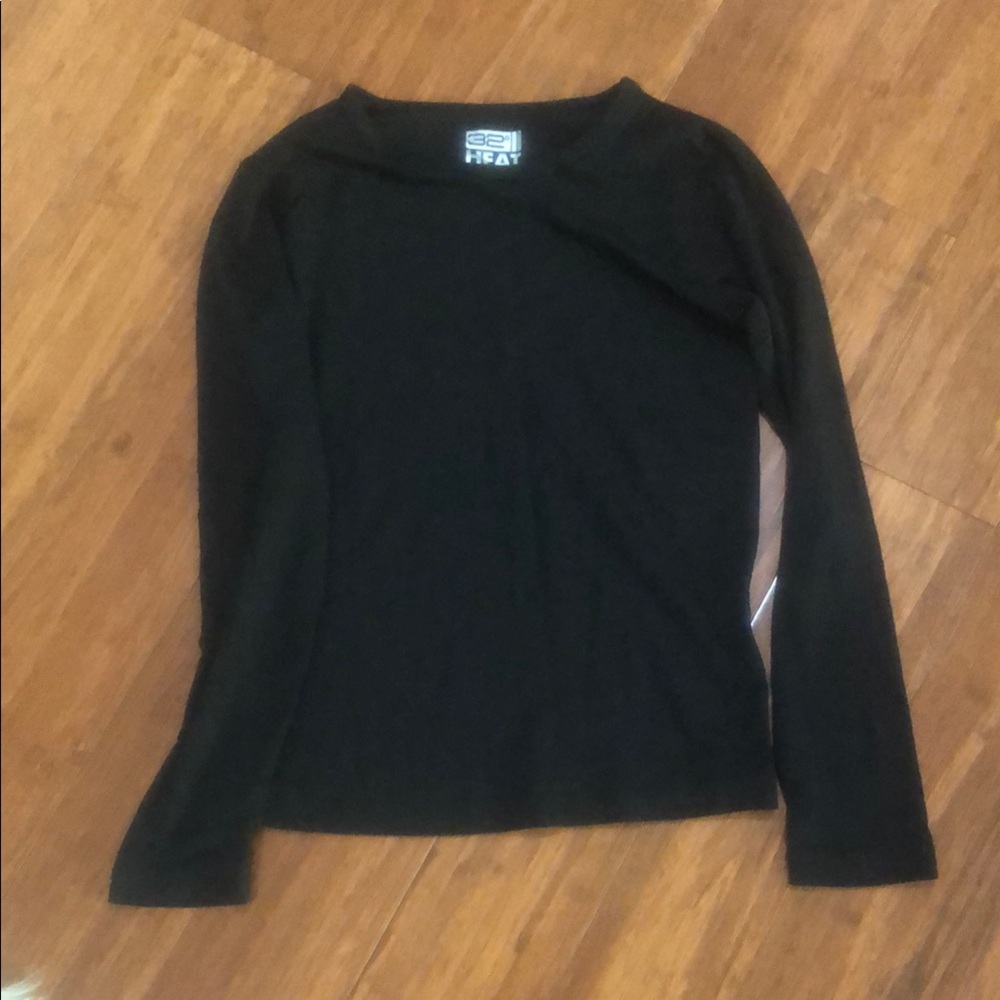 32 Degrees Black Base Layer Too Long Sleeve Kids Tee